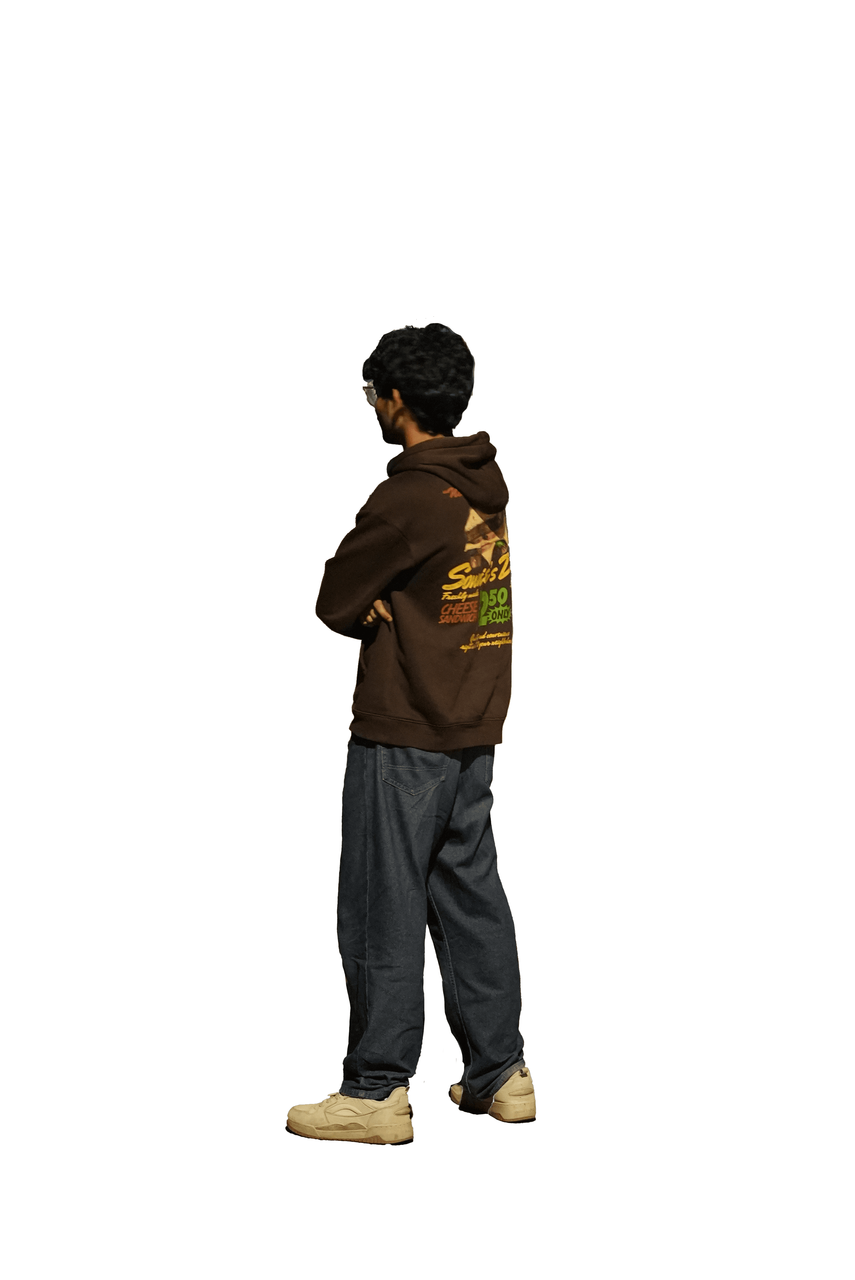 Rithwik, back turned, glancing over his shoulder