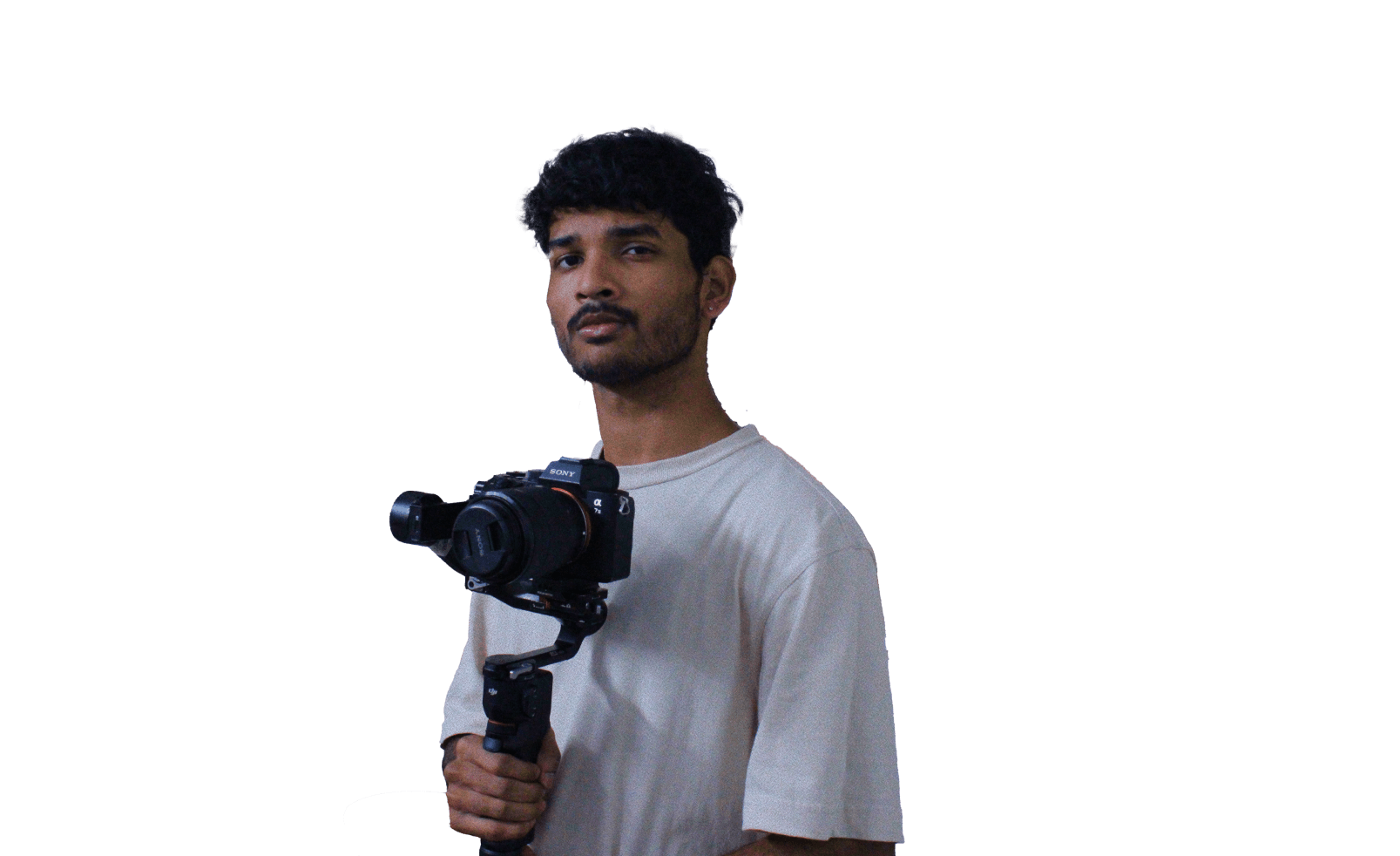 Rithwik shooting on a gimbal
